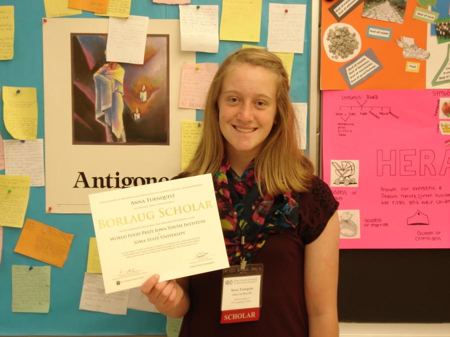 Anna Turnquist ’16 attends The World Food Prize Iowa Youth Institute