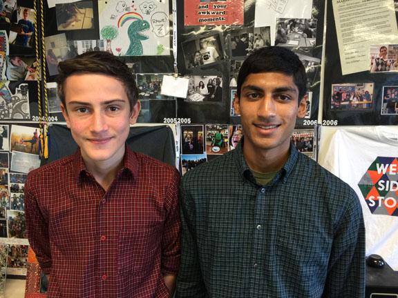 Shawn Thacker, left, received 2nd place in news writing, and Prateek Raikwar, right, received 3rd place in news writing.