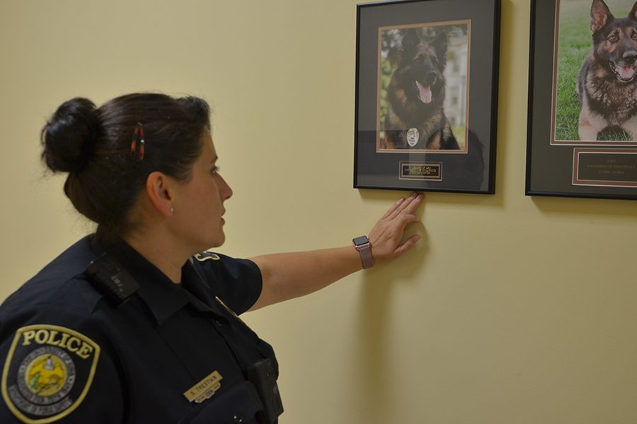 A section of the corridor at the station is dedicated to the previous canine units that used to work with the police force.