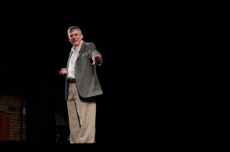 Author Rick Riordan took the stage before a sold out audience. 