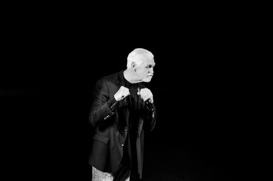 Joe Ehrmann speaks to the audience at the Englert Theatre on Sept. 28.