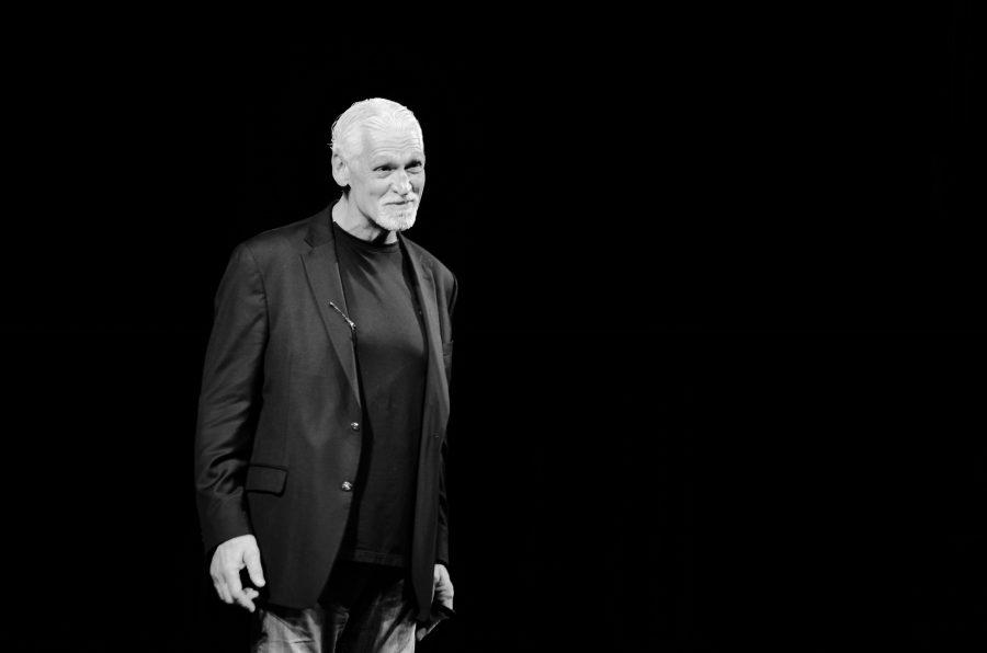 Joe Ehrmann speaks to the audience at the Englert Theatre on Sept. 28.