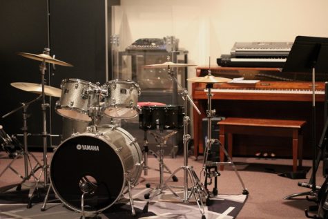 One of two of U.A.Y.'s professional-grade drum sets