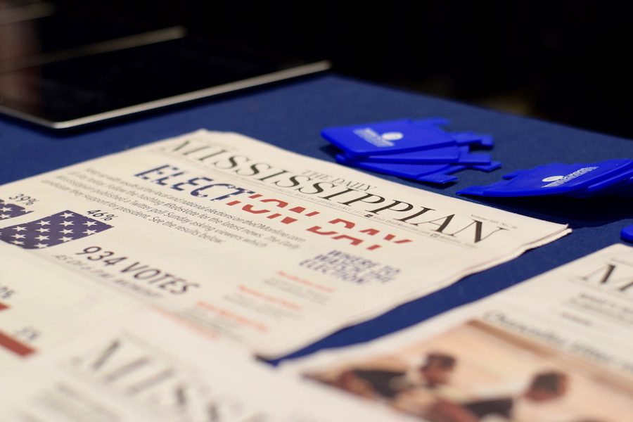 The Daily Mississippian newspaper of the University of Mississippi is out on display for the public.