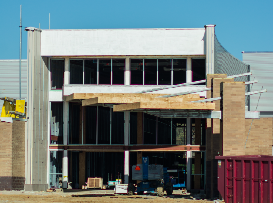 The front of the under construction Liberty High School