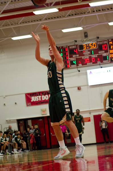 Connor McCaffery '17 keeps West in the lead after scoring two points for a foul in the first quarter. 