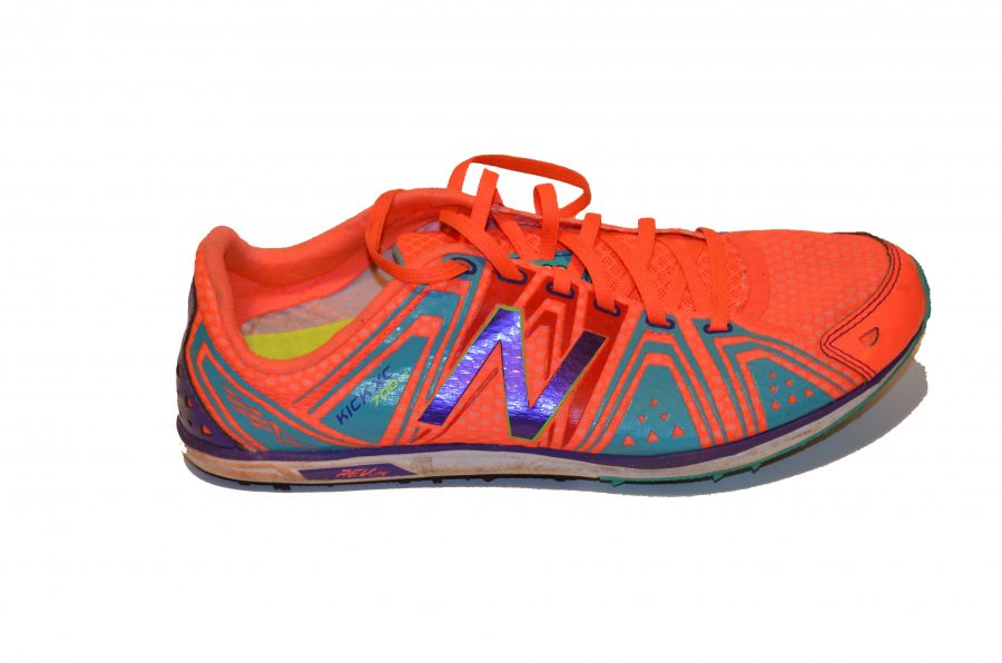 Featured here are New Balance track shoes, though several other brands including Nike, Saucony and Asics are also popular. The shoes are designed to be light so they dont weigh the runners down.