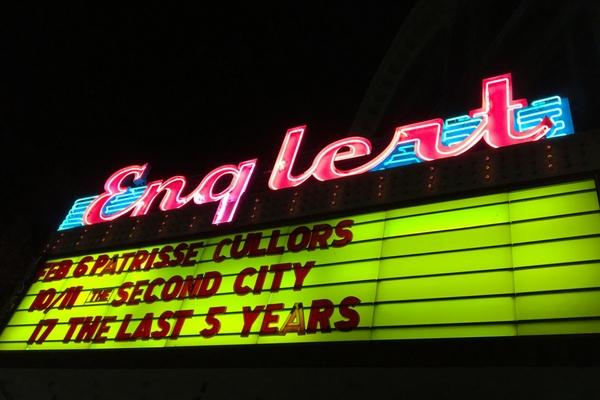 Marquee on the night of the lecture. Photo by Isabelle Robles. 