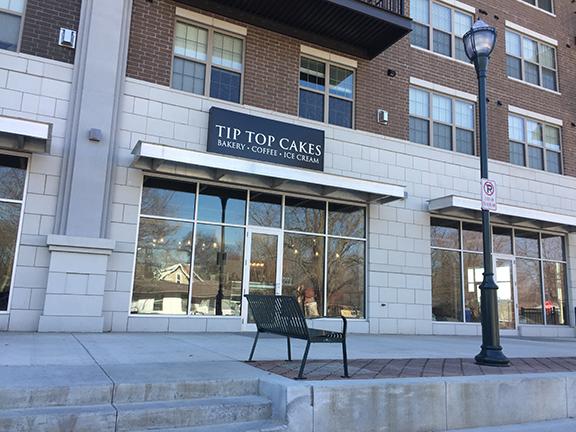The storefront of Tip Top Cakes on newly renovated 5th St.