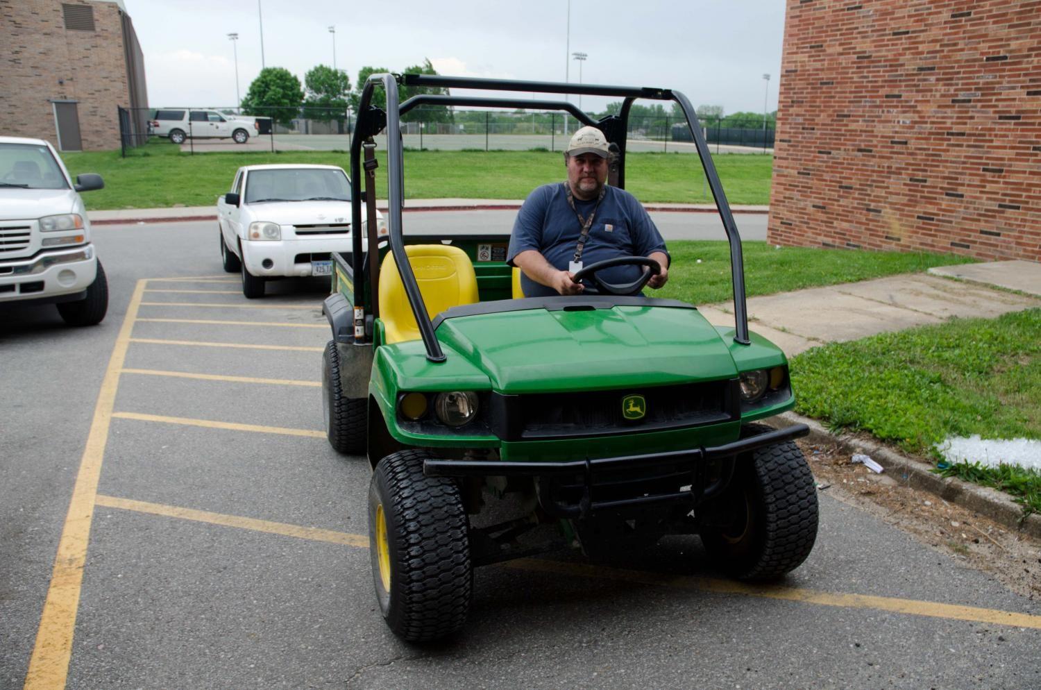 Donnie also loves driving the Gator down to the soccer games to set things up before they start.