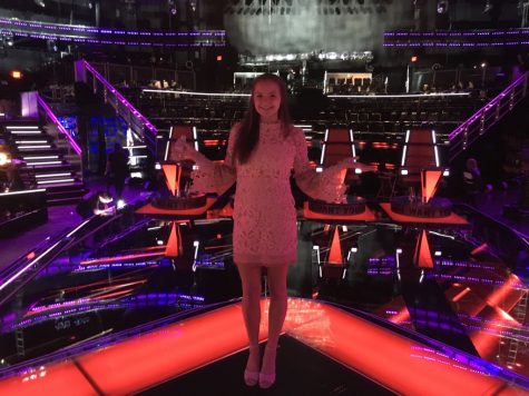 Abbie Callahan 20 shows off the set of the popular music competition reality show. (Courtesy of Abbie Callahan)