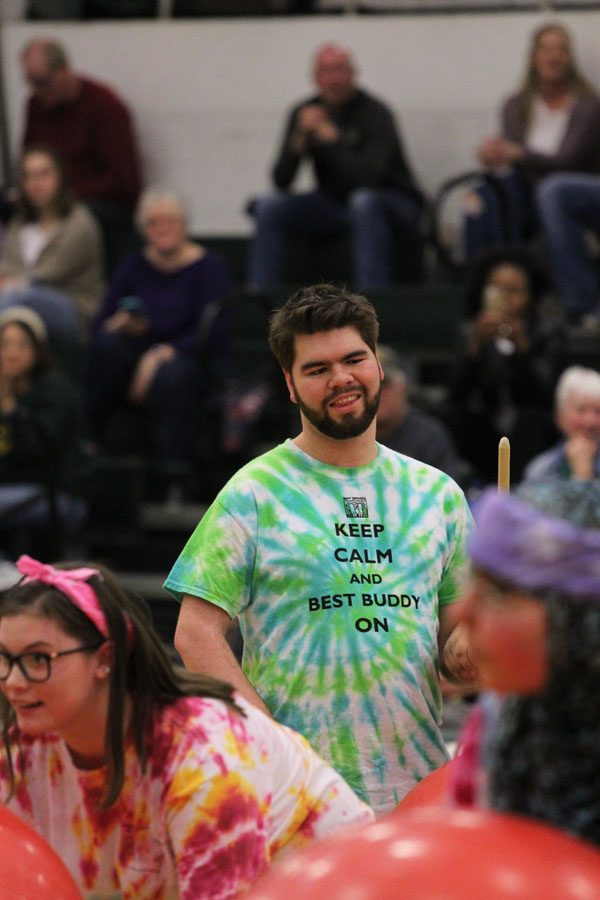 Orion Crowley '18 preforms during the Best Buddies and PALS halftime show on Friday, Jan. 26.