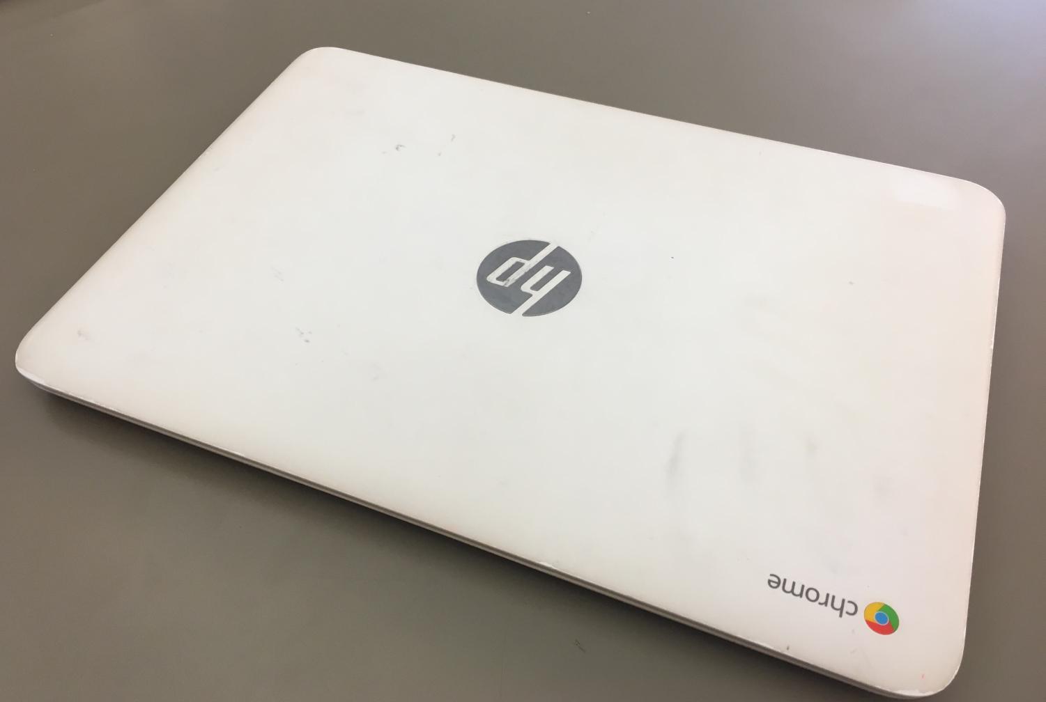 The white Chromebooks are one type of Chromebook that the tech office checks out as a spare. Therefore, they are sometimes referred to as