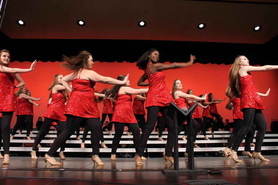 The Showtime girls perform their girls song Something Better at Dollars for Scholars at Liberty High.
(Lauren Ernst)