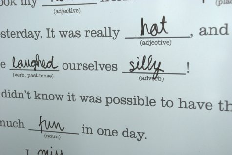 Fill in the blank stories became popular with Mad Libs, where people wrote in words pictured in the photo.