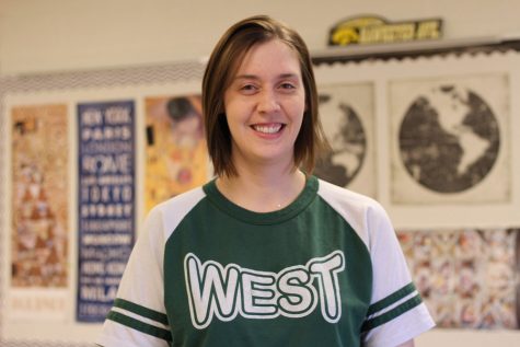 Social studies teacher, Megan Johnson poses for a photo in her classroom on Wednesday, March 7. 