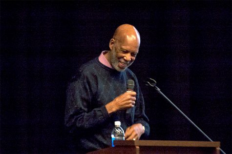  One of the Little Rock Nine, Doctor Terrence Roberts, talks to West High students on April 6. 