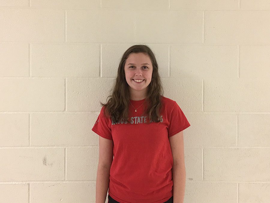 Hannah Cantrell 19 stands against a brick wall for a photo on Monday, Sept. 24.