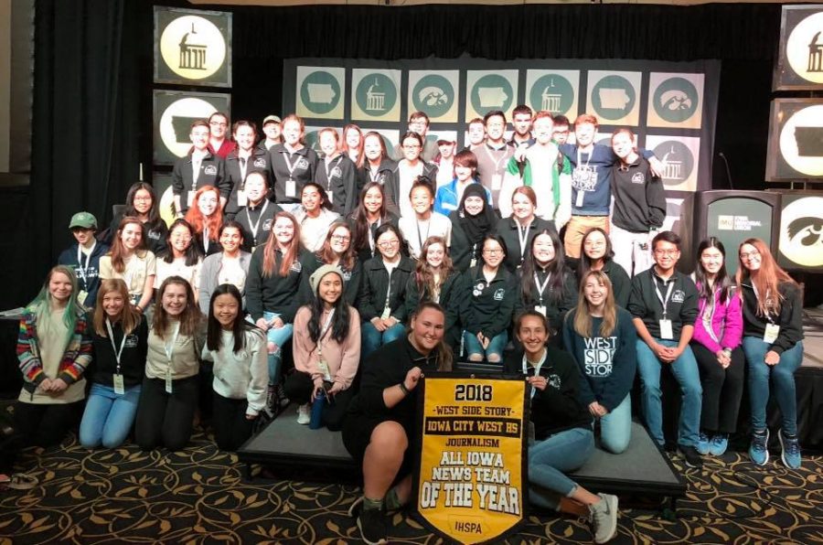 The 2018-2019 West Side Story staff received 2018 All-Iowa News Team at the IHSPA state conference on Oct. 25.