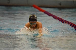 Jenny Geng '21 swims at Cedar Rapids Washington High School on Aug. 25.