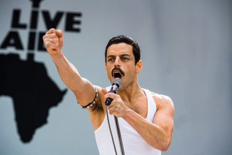 Rami Malek stars as Freddie Mercury in Bohemian Rhapsody.