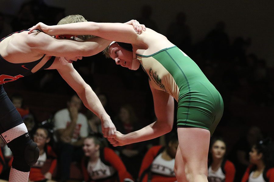 Grant ODell 22 debates what move to do next as he battles his opponent Ethan Wood-Finley 20 on Thursday, Jan. 3.