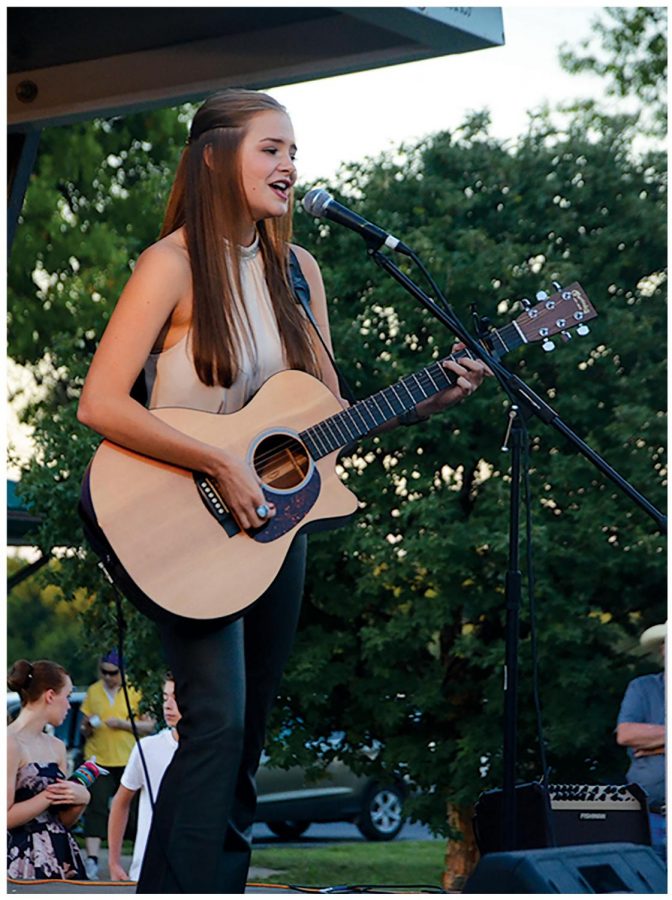 Abbie Callahan 20 performs at the Johnson County Fair talent show in July 2018, placing first and advancing to the Iowa State Fair talent show. 