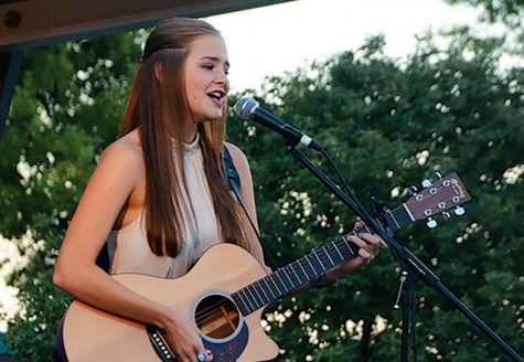 Abbie Callahan 20 performs at the Johnson County Fair talent show in July 2018, placing first and advancing to the Iowa State Fair talent show. 