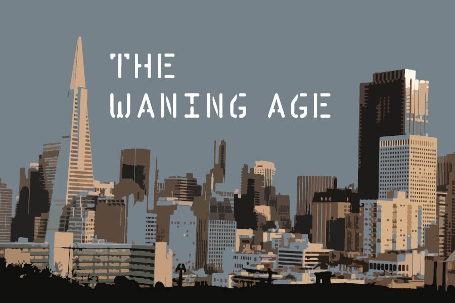 The Waning Age art by Rain Richards. The novel is about a world where emotion is only catered to the rich.