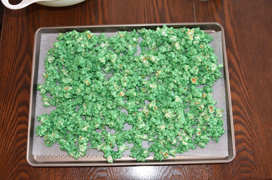 For those with a sweet tooth, St. Patricks day candy melt popcorn is a good snack to try out. 