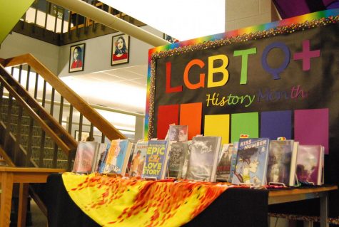 The West high library celebrates LGBTQ+ history month by highlighting an array of books.