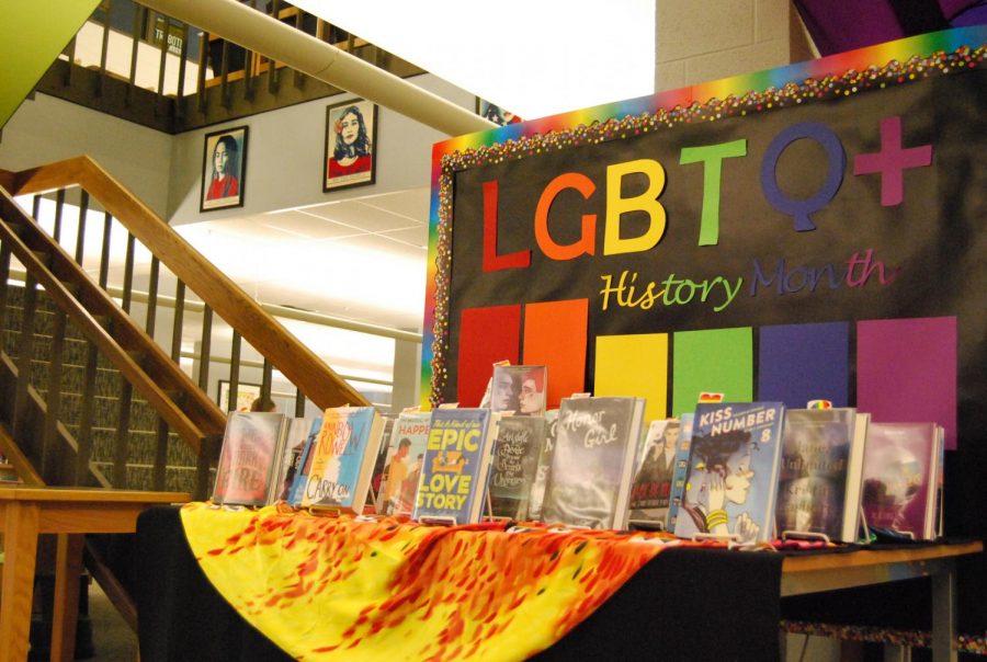 The+West+high+library+celebrates+LGBTQ%2B+history+month+by+highlighting+an+array+of+books.