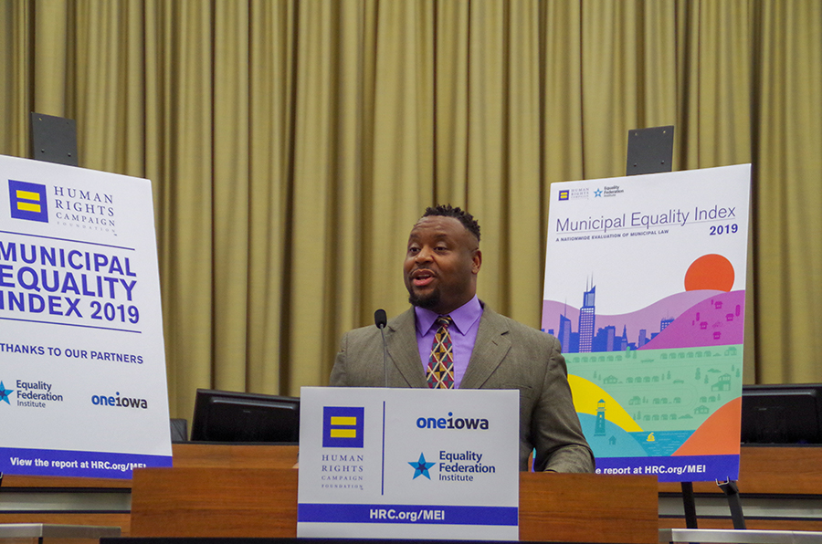 City Council member Bruce Teague speaks about his experience as a gay man in Iowa City.