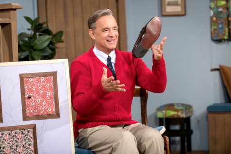 Tom Hanks recreates Mister Rogers famous entrance in the new movie.