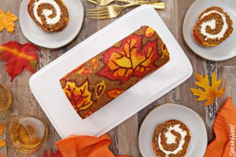 Syds Sweets: Patterned pumpkin roll cake