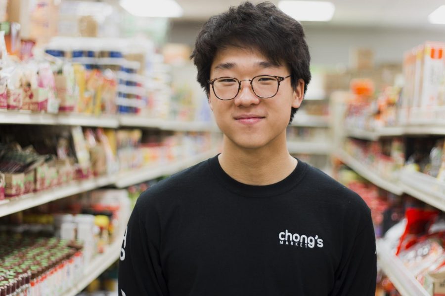 Chris Kim 20 created merchandise for his familys grocery story, Chongs Market. 