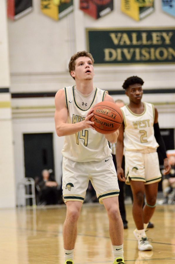 Nick Pepin '20 takes a free throw shot Jan. 31. 