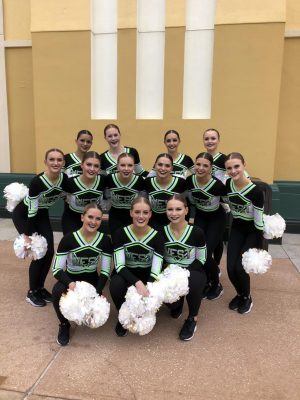 The West High Poms at UDA Nationals on Jan. 31, where they placed in the top 10 in the nation. 