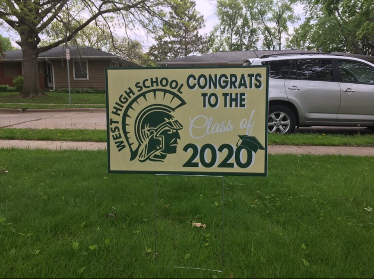 Yard signs that honor the class of 2020 were placed in seniors yards on May 15.