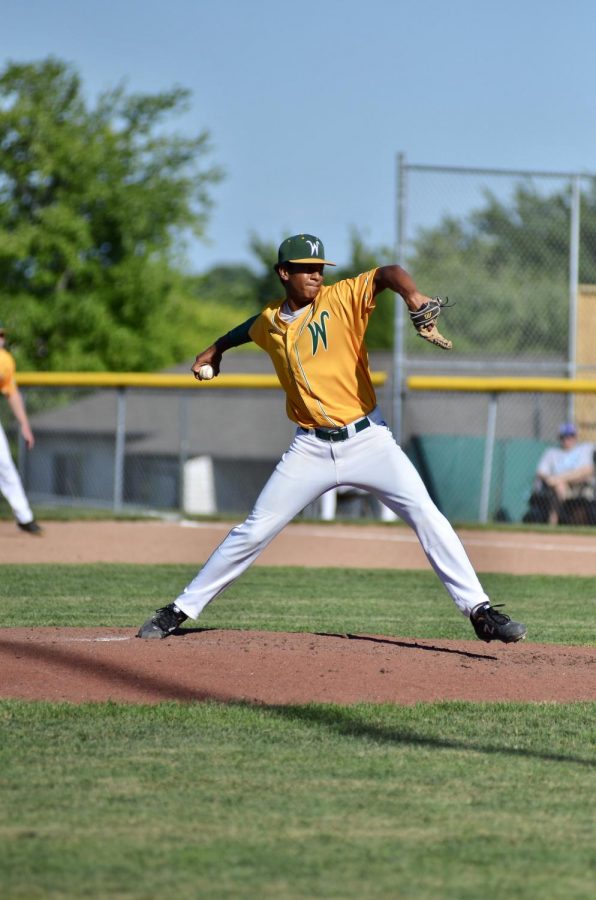 Pitcher Marcus Morgan 20 threw 10 strikeouts in the first game of the doubleheadder against CR Jeff June 25.