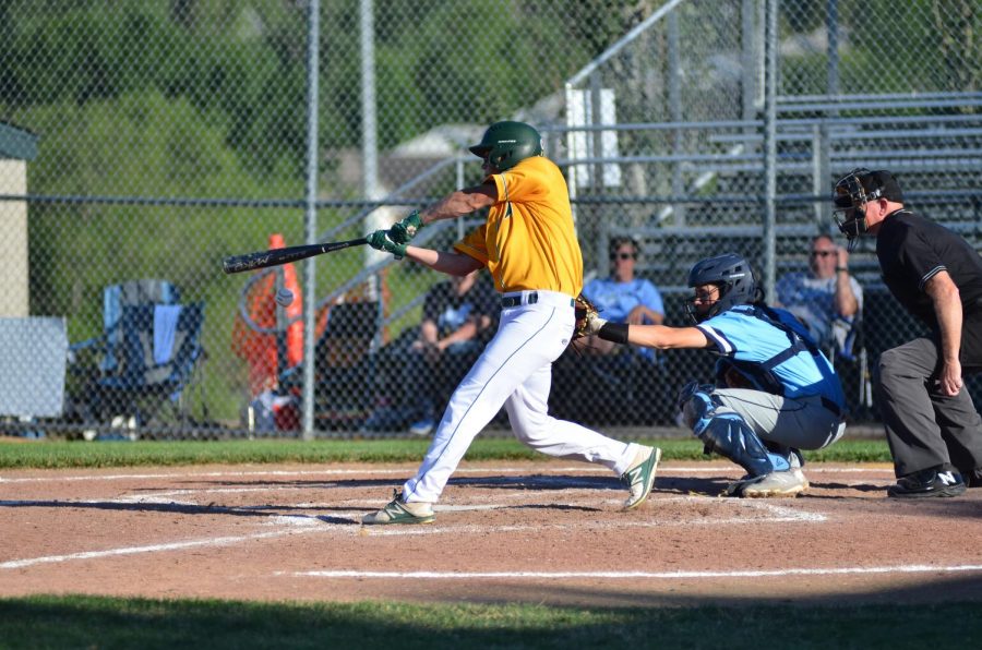 Drew Klein 20 swings at a riseball on June 25.