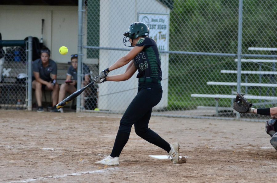 Kate Sehr 20 swings her bat July 16.