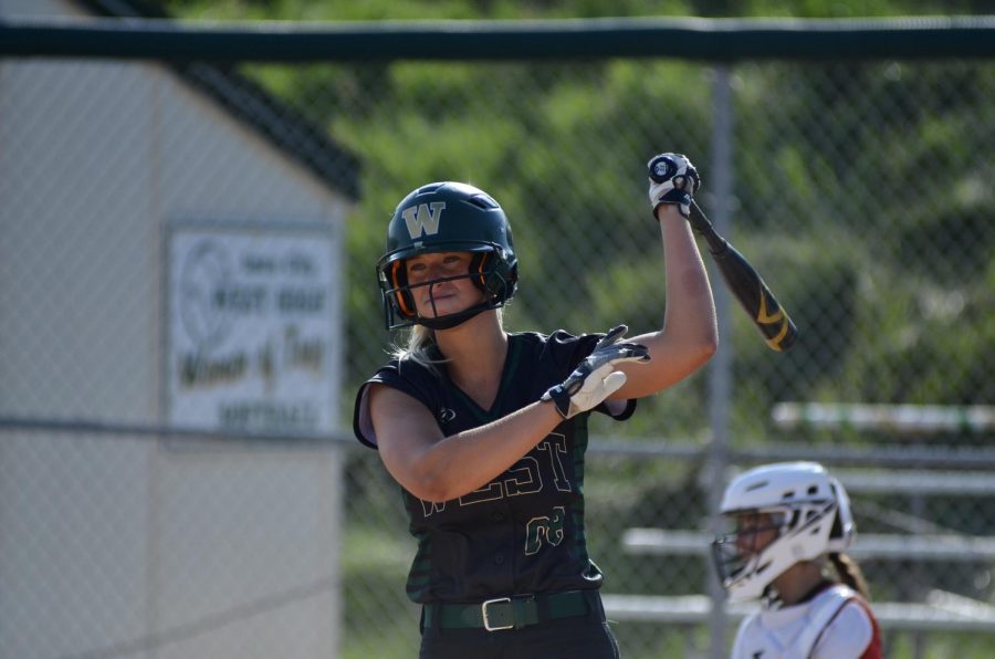 Kate Sehr '20 gets ready to hit for her at-bat.