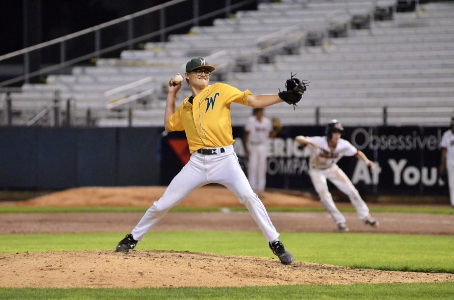 Drew Klein 20 throws a strike at Veterans Memorial Stadium on July 17. 