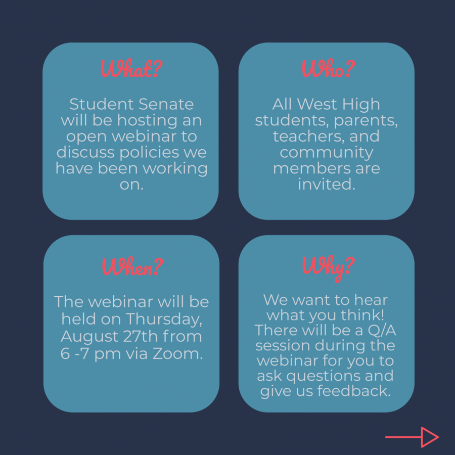 Student Senate will hold its first school-wide webinar on Aug. 27.