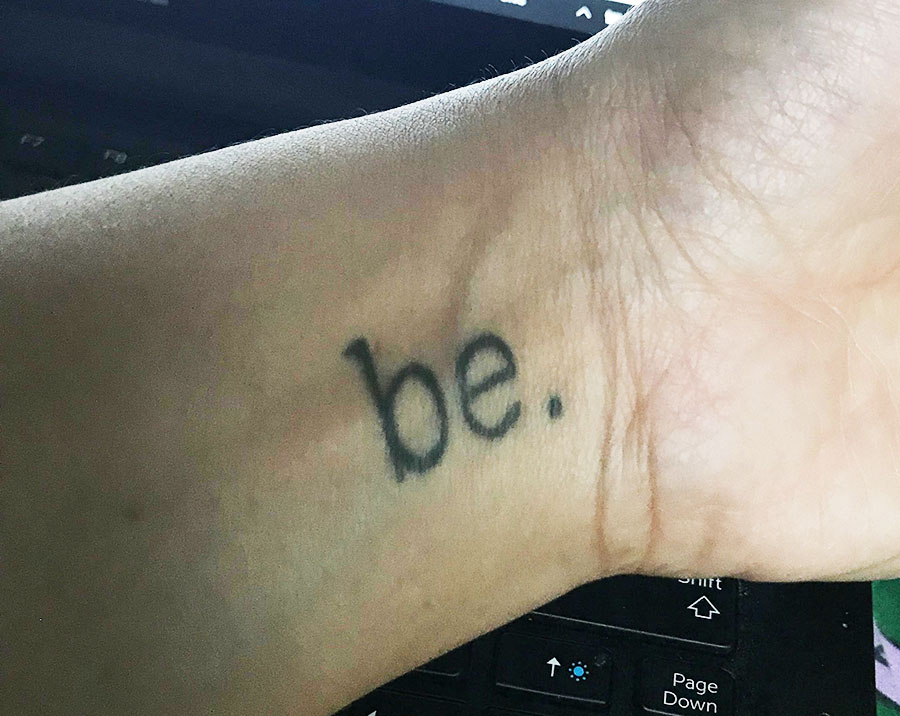 Maureen+Heads+tattoo+on+her+left+wrist+provides+her+a+simple+reminder.