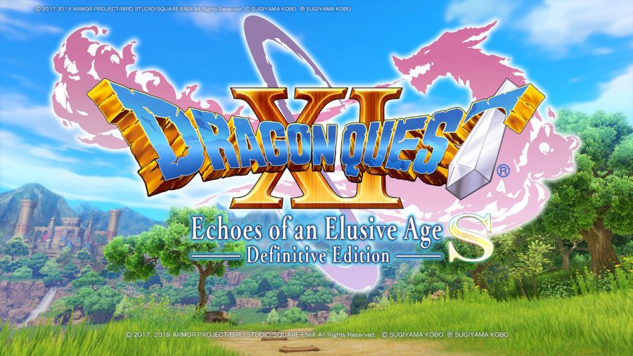 The main title screen of Dragon Quest XI S: Echoes of an Elusive Age - Definitive Edition.