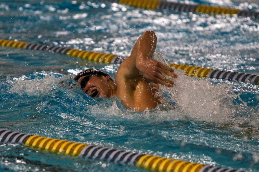 Luke Nichols '21 placed second in the 200 IM with a time of 2:09.97 against Waterloo on Dec. 15 at the Coralville Rec Center.