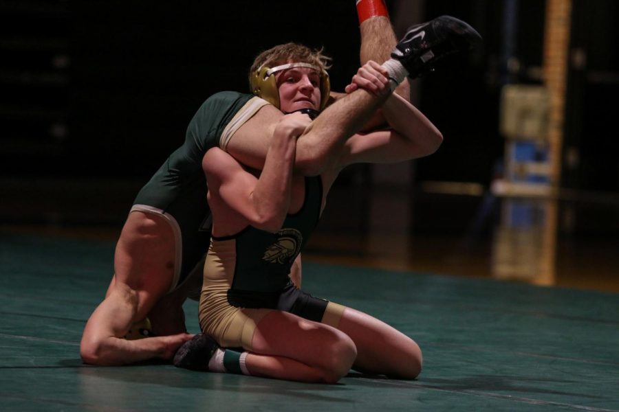 Grant O'Dell flips Hempstead'sAdler Kramer in overtime on Jan. 21.