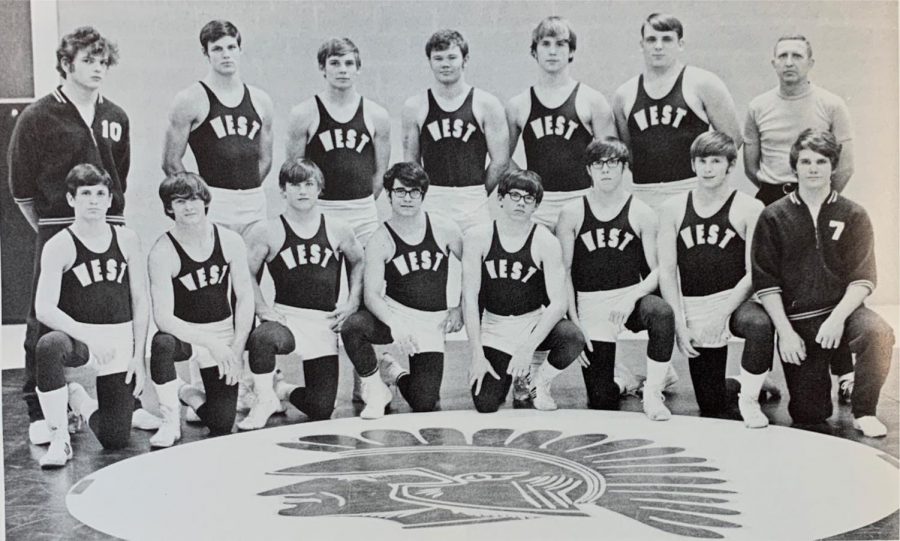 The 1971 boys wrestling team poses for their team picture in the third ever Trojan Epic yearbook.